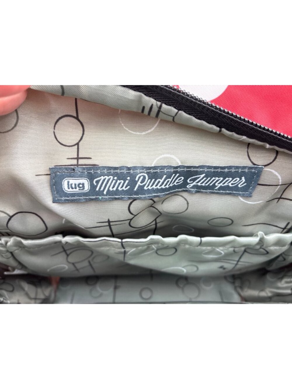Lug Mini Puddle Jumper Backpack Crimson Large Dot Multi-Pocket Design Red White - Picture 2 of 16